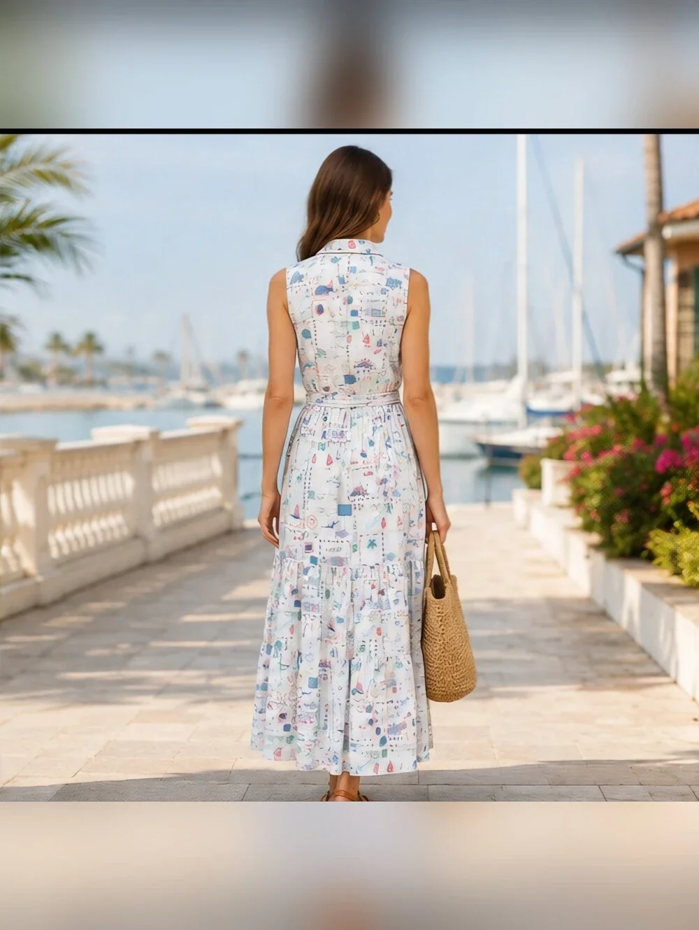 J.CREW Re-Imagined Graphic Print Sleeveless Belted Midi Shirt Dress 10